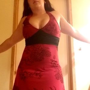 Red and black halter dress size 7/8